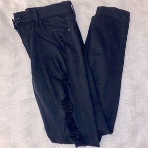 Express Jeans BLACK DESTROYED JEGGINGS SIZE 8